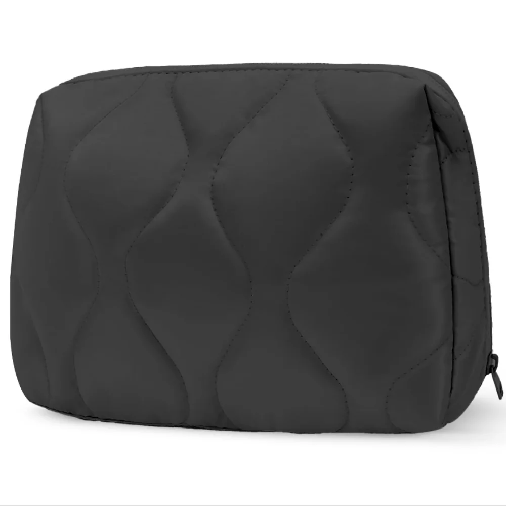 Black Quilted Cosmetic Bag NWOT